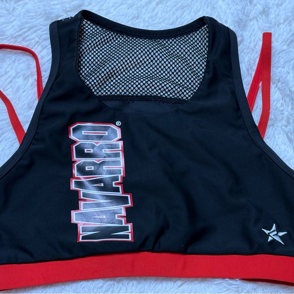 Black and Red Navarro Rebel Athletic Sports Bra Adult Small